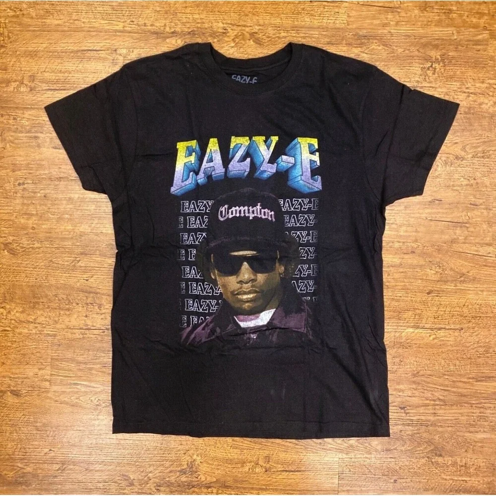NEW! EAZY-E Compton N.W.A Graphic Rap Tee T Shirt‎ Vintage Style Men's L Black